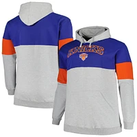 Sweat à capuche Fanatics bleu/orange pour hommes des New York Knicks Big & Tall