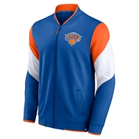 Veste entièrement zippée Fanatics pour hommes, bleu/orange, New York Knicks League Best Performance