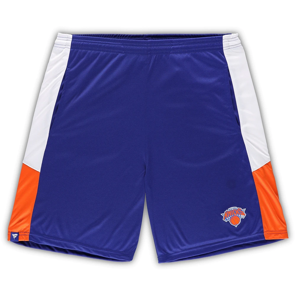 Men's Fanatics Blue New York Knicks Big & Tall Champion Rush Practice Shorts