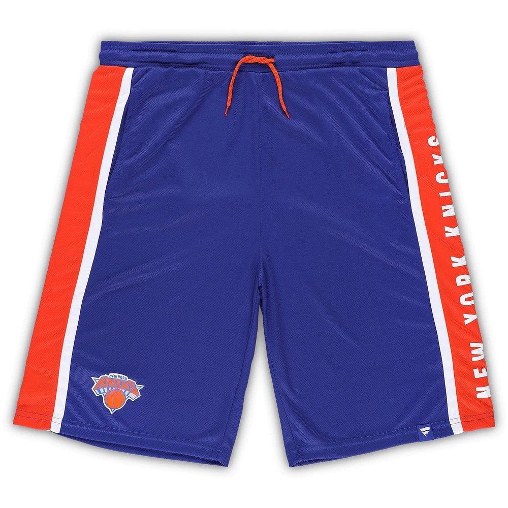 Men's Fanatics Blue New York Knicks Big & Tall Referee Iconic Mesh Shorts