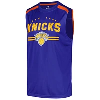 Men's Fanatics Blue New York Knicks Birdseye Muscle Tank Top