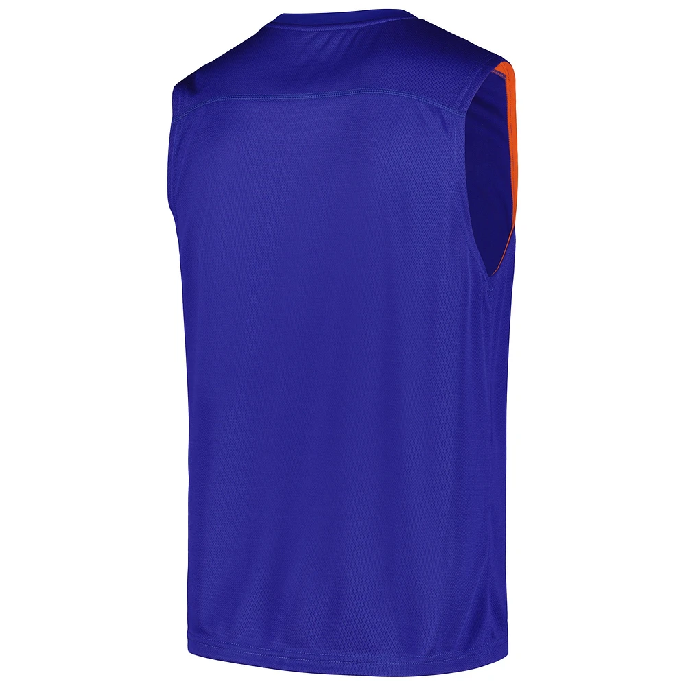 Men's Fanatics Blue New York Knicks Birdseye Muscle Tank Top