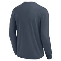 Men's Fanatics Blue New York Knicks Elements Future Ground Tonal Info Long Sleeve T-Shirt