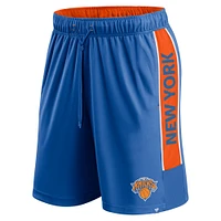 Short de défenseur bleu Fanatics pour hommes des New York Knicks Game Winner