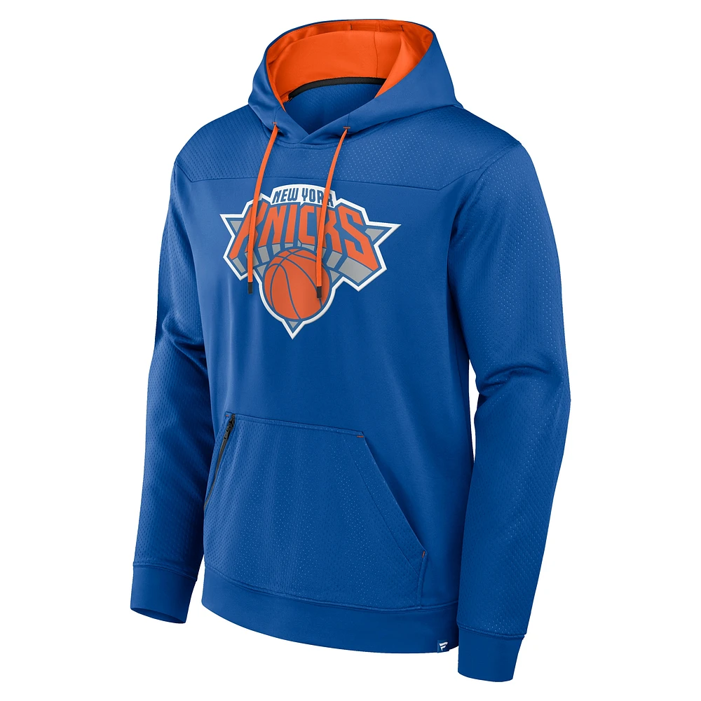 Men's Fanatics  Blue New York Knicks Reserve Defender Pullover Hoodie