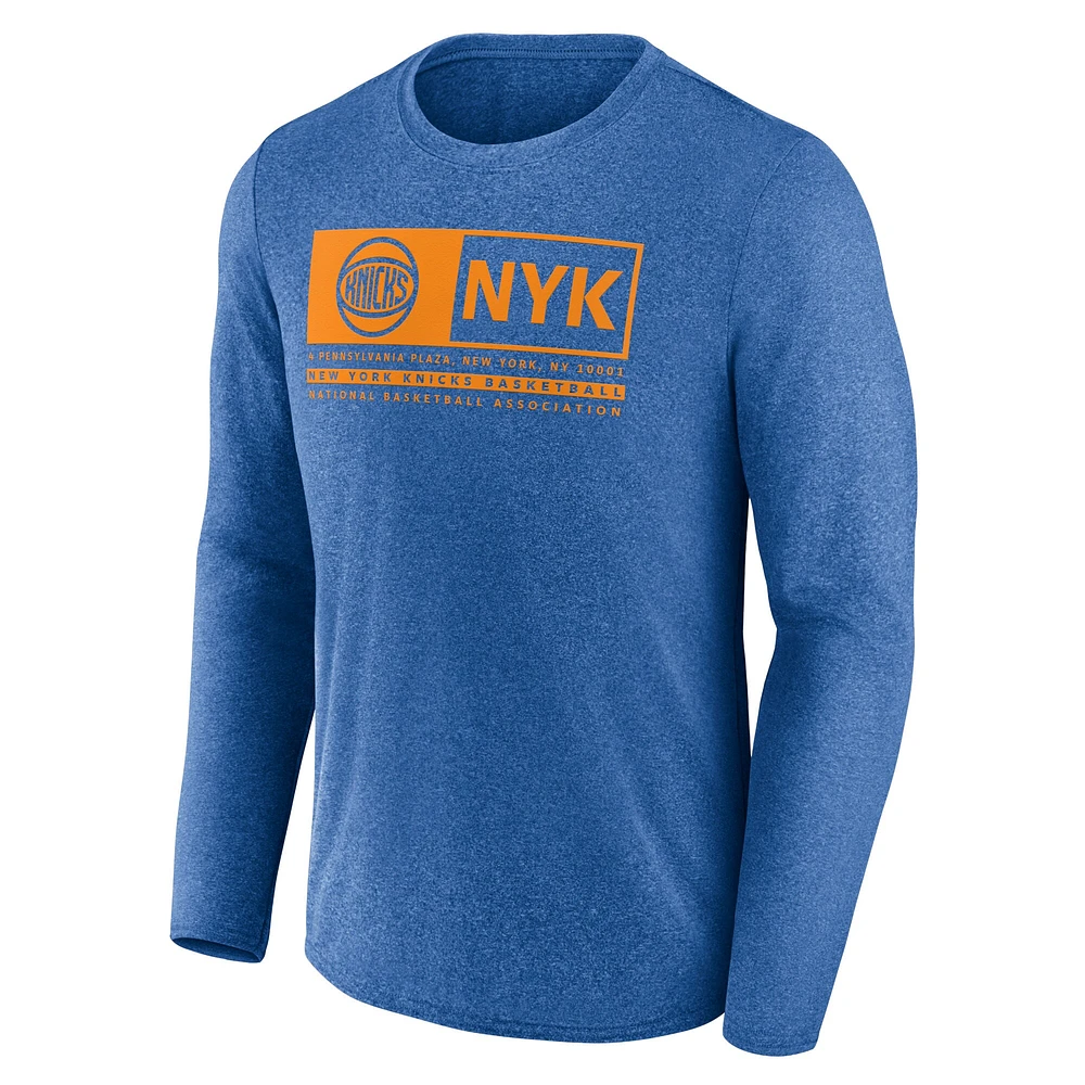 Men's Fanatics Blue New York Knicks Three-Point Play T-Shirt
