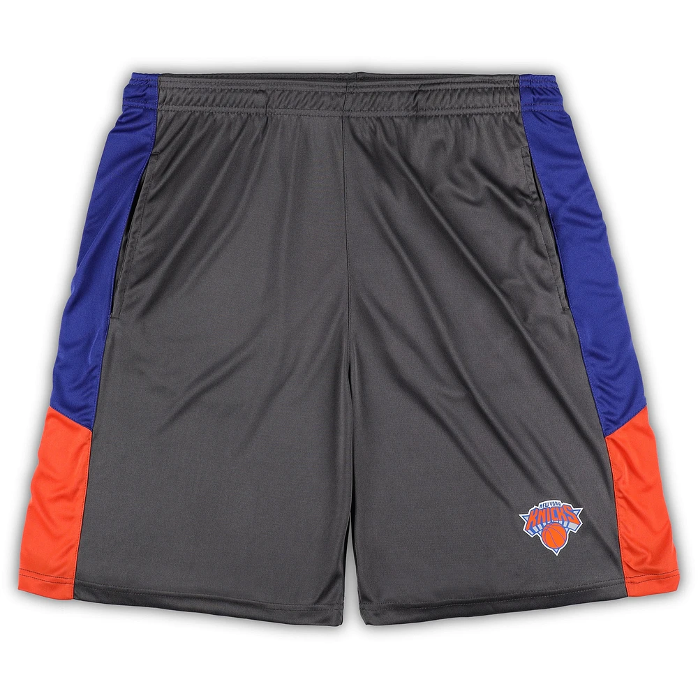 Short fanatiques gris New York Knicks pour hommes, grandes et