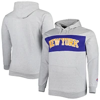 Men's Fanatics Heather Gray New York Knicks Big & Tall Wordmark Pullover Hoodie