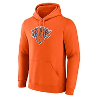 Men's Fanatics  Orange New York Knicks Primary Logo Pullover Hoodie