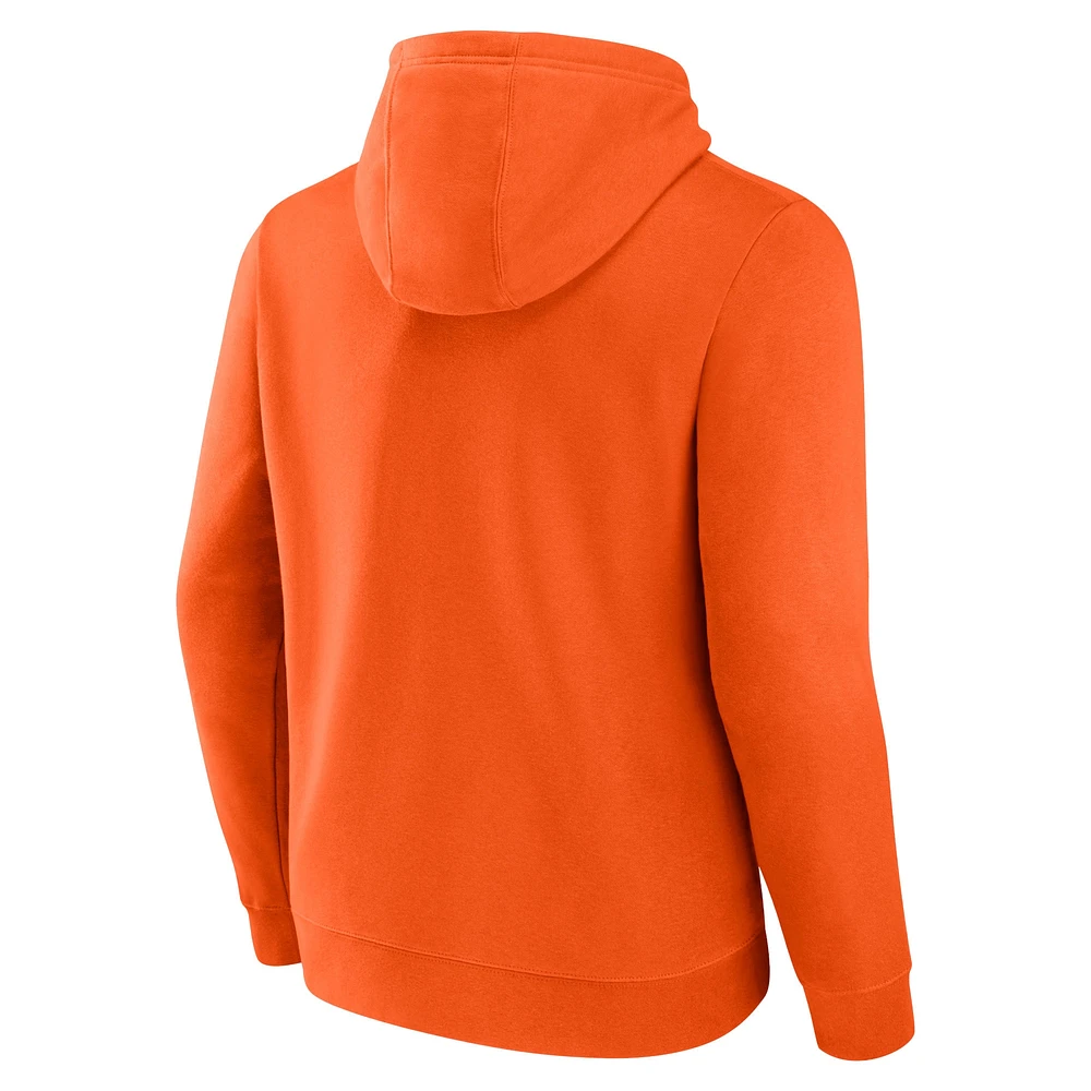Men's Fanatics  Orange New York Knicks Primary Logo Pullover Hoodie