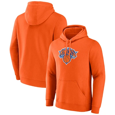 Men's Fanatics  Orange New York Knicks Primary Logo Pullover Hoodie