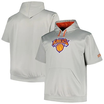 Sweat à capuche argenté avec logo Fanatics pour hommes des New York Knicks Big & Tall