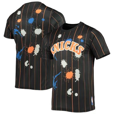 New York Knicks FISLL Striped Splatter T-Shirt - Black