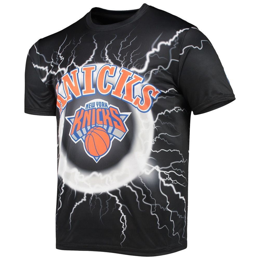 Men's FISLL Black New York Knicks Tornado Bolt T-Shirt