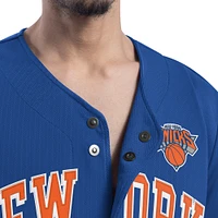 Men's G-III Sports by Carl Banks Blue New York Knicks Adaptive Star Player Fashion Baseball Jersey