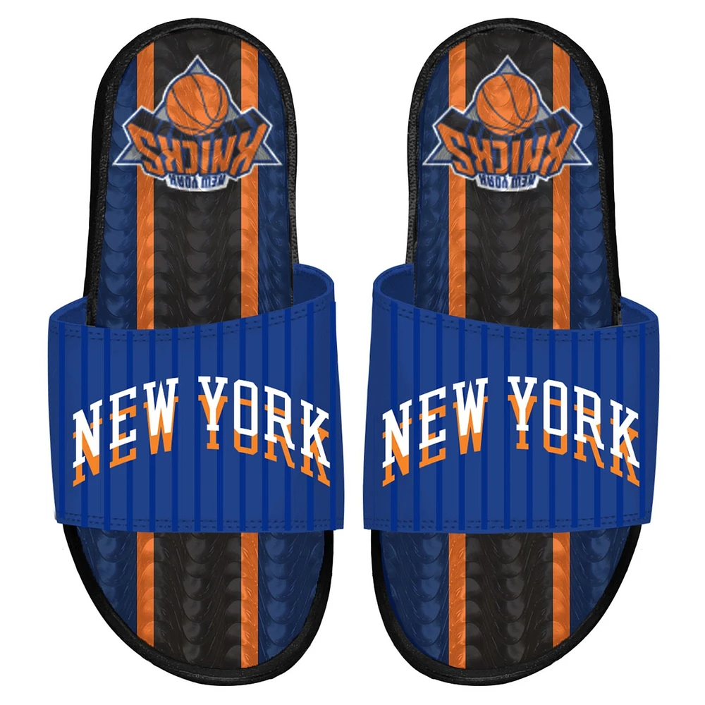 Sandales à glissière en gel ISlide noires New York Knicks 2023/24 City Edition pour hommes