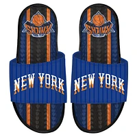 Sandales à glissière en gel ISlide noires New York Knicks 2023/24 City Edition pour hommes