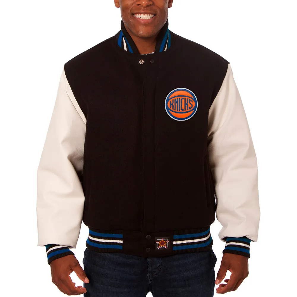 NY Knicks Charcoal and Black Varsity Jacket