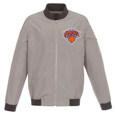 New York Knicks JH Design Lightweight Nylon Full-Zip Bomber Jacket