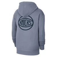 Men's Jordan Brand Gray New York Knicks Courtside Statement Edition Pullover Hoodie