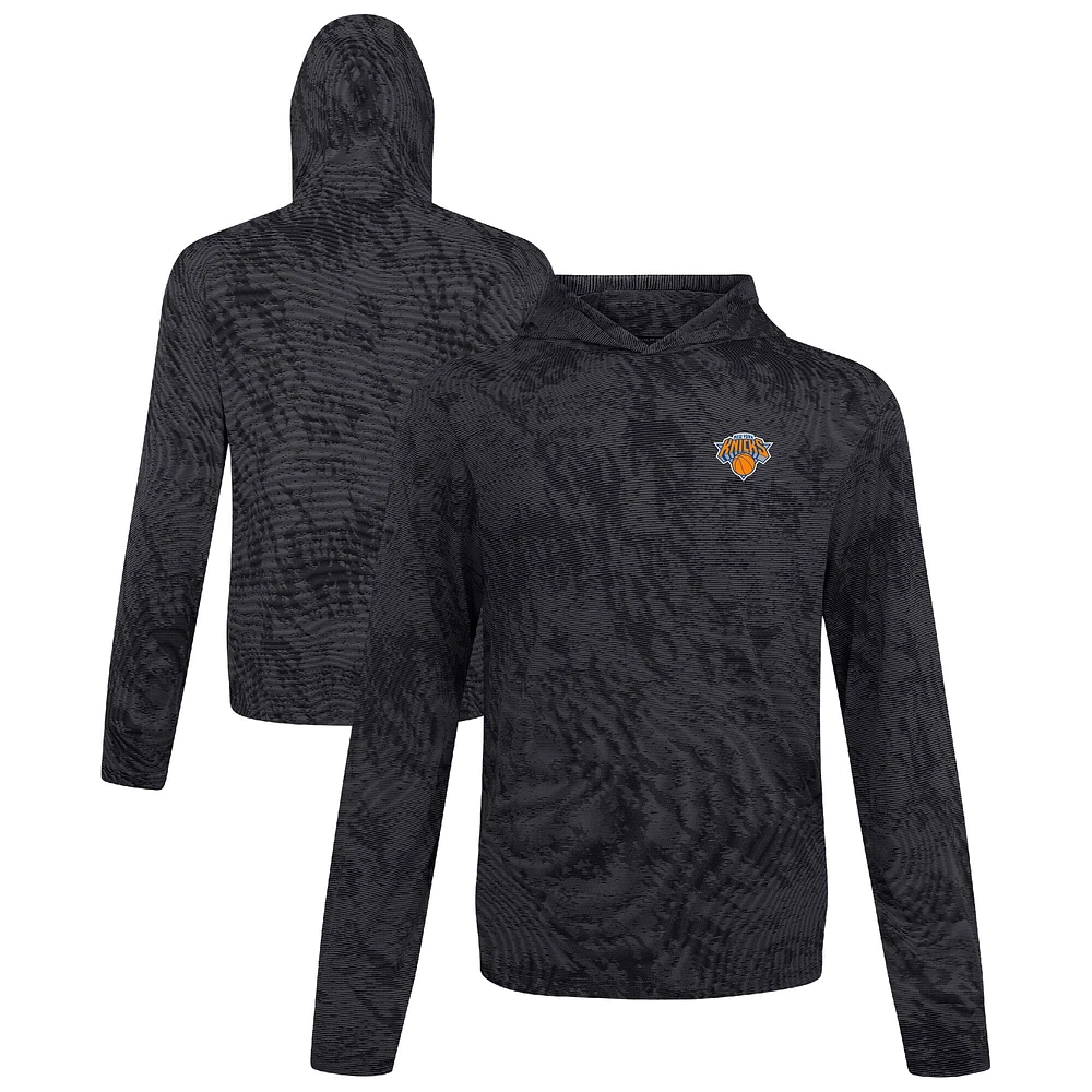Men's Levelwear Black New York Knicks Platform Pullover Hoodie