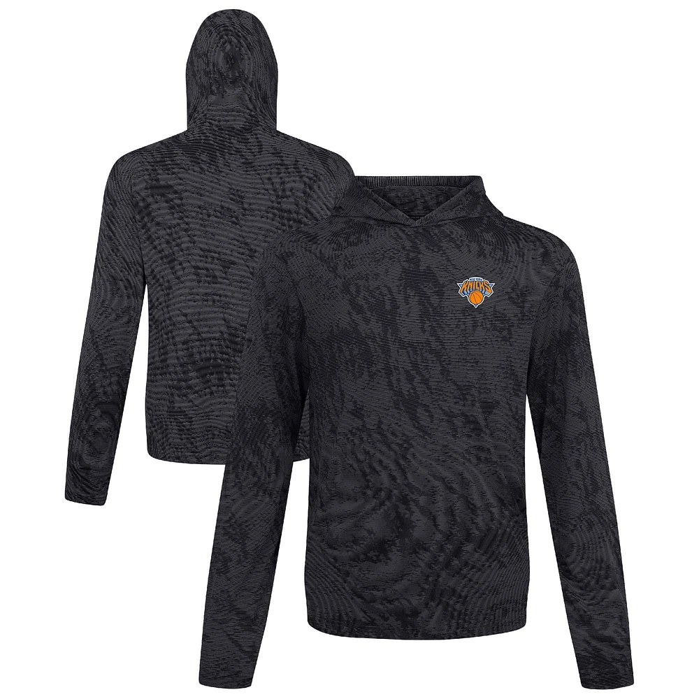 Men's Levelwear Black New York Knicks Platform Pullover Hoodie