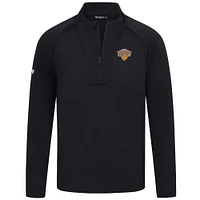 Men's Levelwear Black New York Knicks Volley Quarter-Zip Top