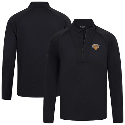 Men's Levelwear Black New York Knicks Volley Quarter-Zip Top