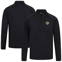Men's Levelwear Black New York Knicks Volley Quarter-Zip Top