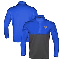 Men's Levelwear Royal/Black New York Knicks Pursue Quarter-Zip Top