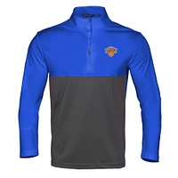 Men's Levelwear Royal/Black New York Knicks Pursue Quarter-Zip Top