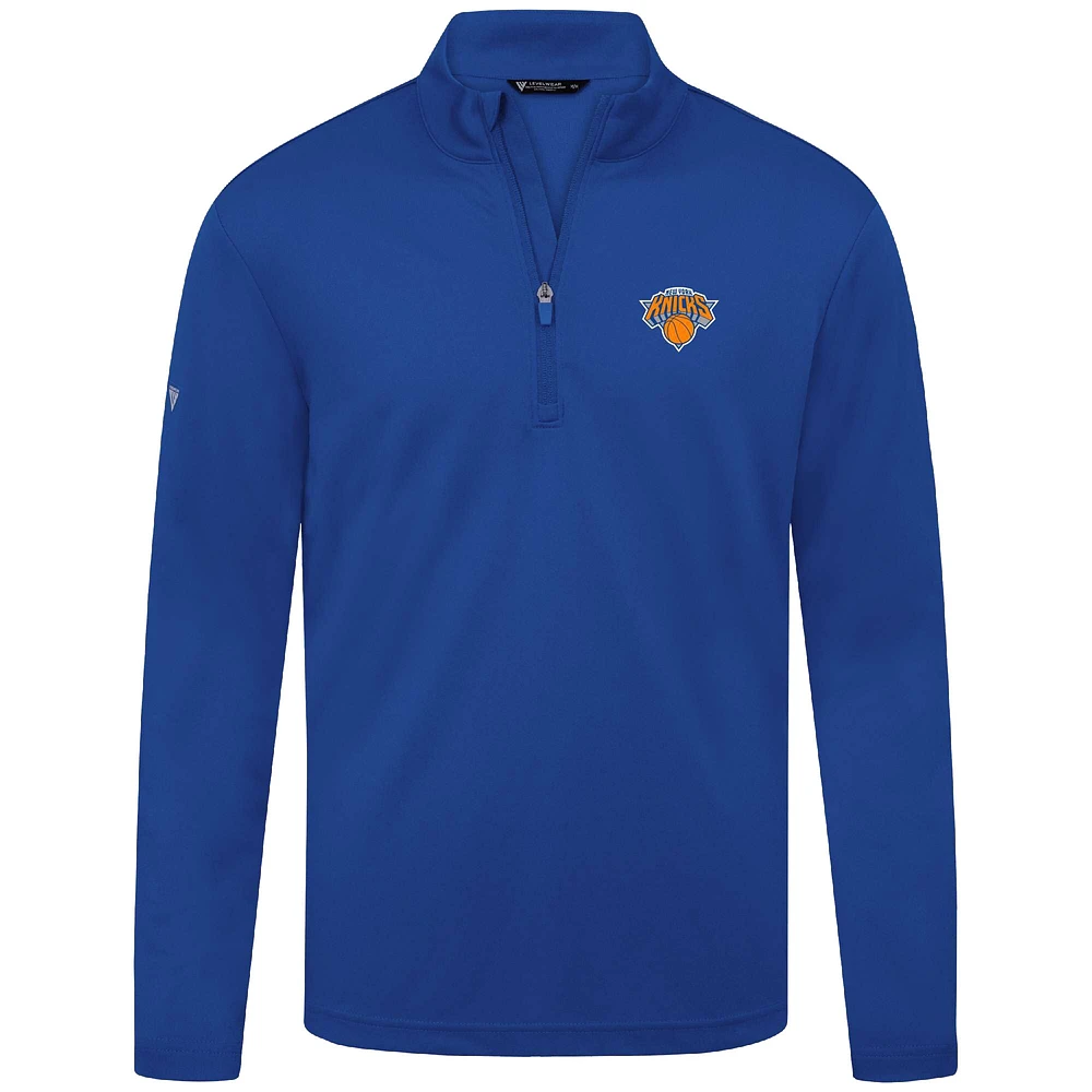 Haut à fermeture éclair quart de tour Heron pour homme Levelwear Royal New York Knicks