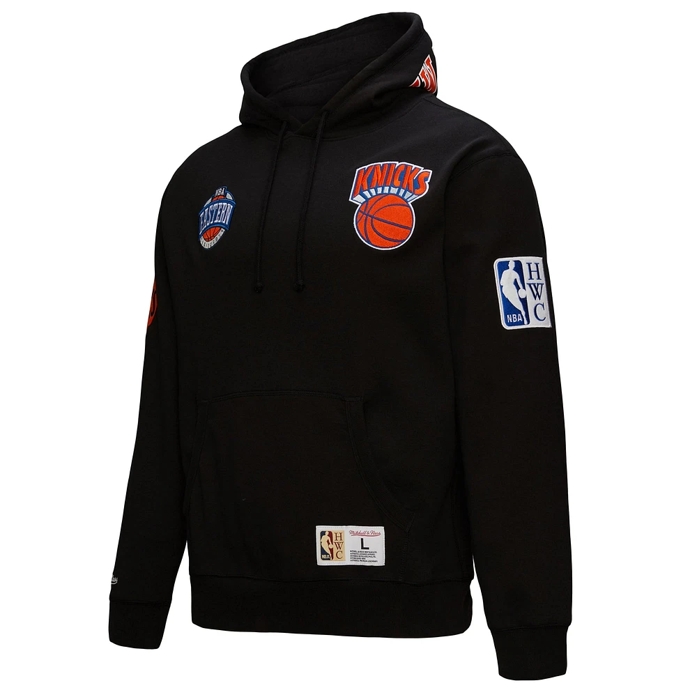 Men's Mitchell & Ness  Black New York Knicks Hardwood Classics Blackout Collection Pullover Hoodie