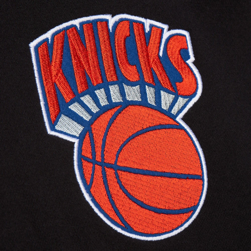 Men's Mitchell & Ness  Black New York Knicks Hardwood Classics Blackout Collection Pullover Hoodie