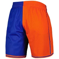 Mitchell & Ness pour homme Blue/Orange New York Knicks Hardwood Classics 1996 Split Swingman Short