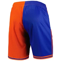 Mitchell & Ness pour homme Blue/Orange New York Knicks Hardwood Classics 1996 Split Swingman Short