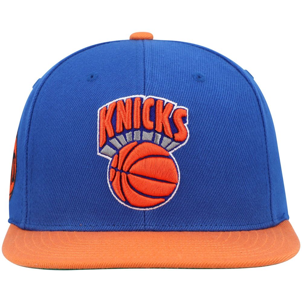 Men's Mitchell & Ness Blue/Orange New York Knicks Hardwood Classics Snapback Hat