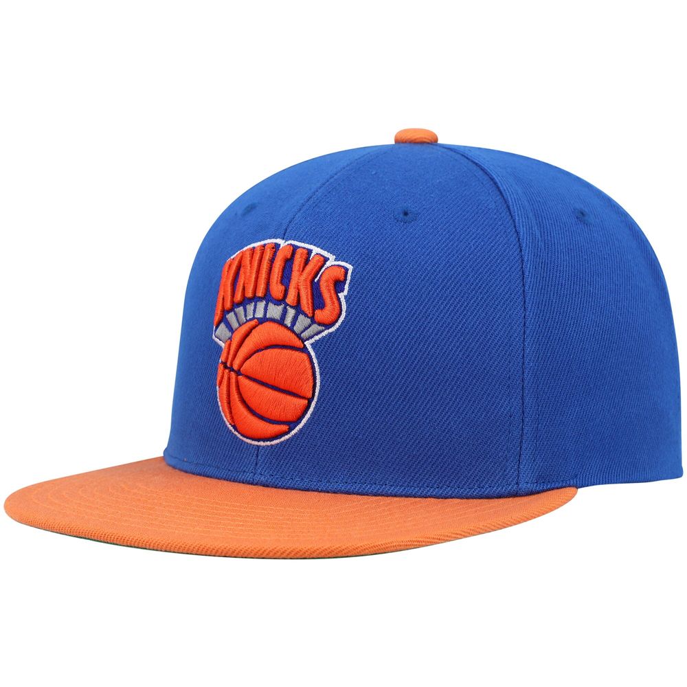 Men's Mitchell & Ness Blue/Orange New York Knicks Hardwood Classics Snapback Hat