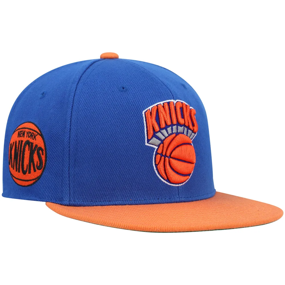 Casquette Snapback New York Knicks Hardwood Classics bleu/orange Mitchell & Ness pour homme