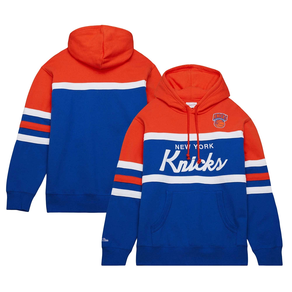 Men's Mitchell & Ness Blue/Orange New York Knicks Head Coach Pullover Hoodie