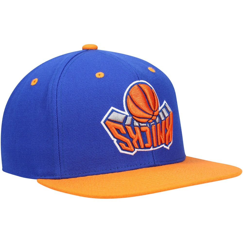 Men's Mitchell & Ness Blue/Orange New York Knicks Upside Down Snapback Hat