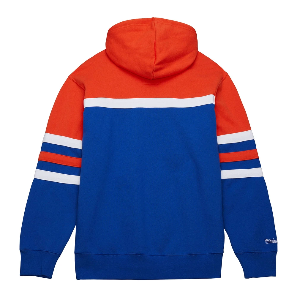 Men's Mitchell & Ness Blue New York Knicks Big Tall Hardwood Classics Head Coach Pullover Hoodie