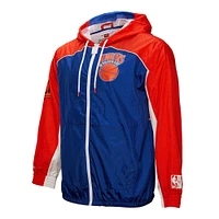 Veste coupe-vent entièrement zippée blanche pour homme Mitchell & Ness New York Knicks Hardwood Classics Big Shot Premium