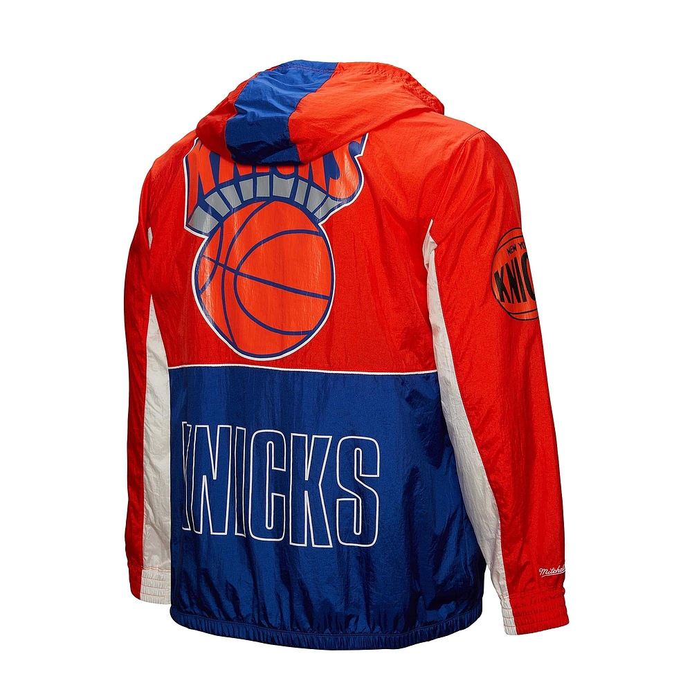 Men's Mitchell & Ness Blue New York Knicks Hardwood Classics Big Shot Premium Full-Zip Windbreaker Jacket