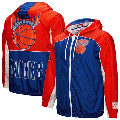 Veste coupe-vent entièrement zippée blanche pour homme Mitchell & Ness New York Knicks Hardwood Classics Big Shot Premium