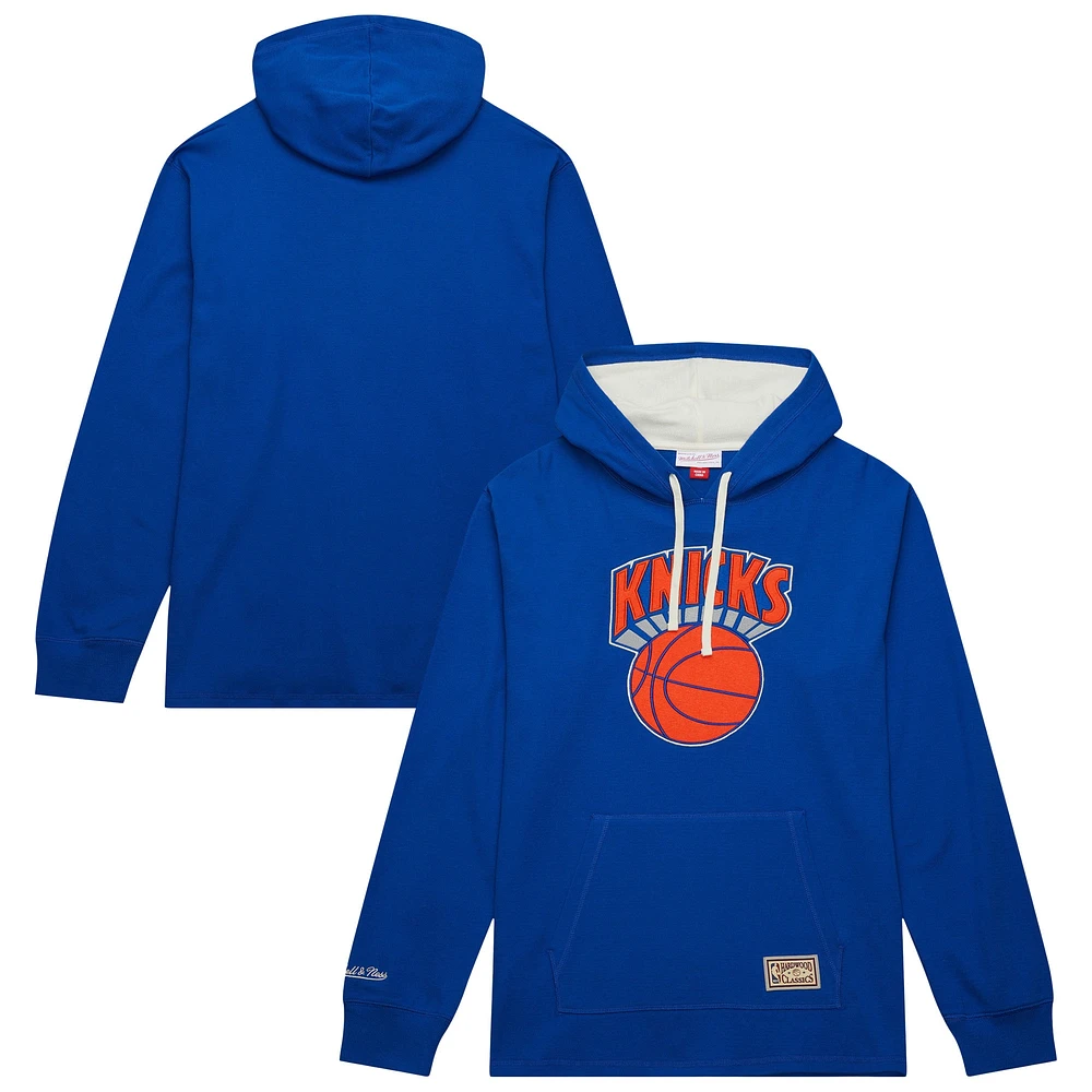 Sweat à capuche thermique léger bleu pour homme Mitchell & Ness New York Knicks Hardwood Classics