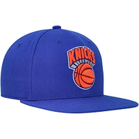 Men's Mitchell & Ness Blue New York Knicks Hardwood Classics MVP Team Ground 2.0 Fitted Hat