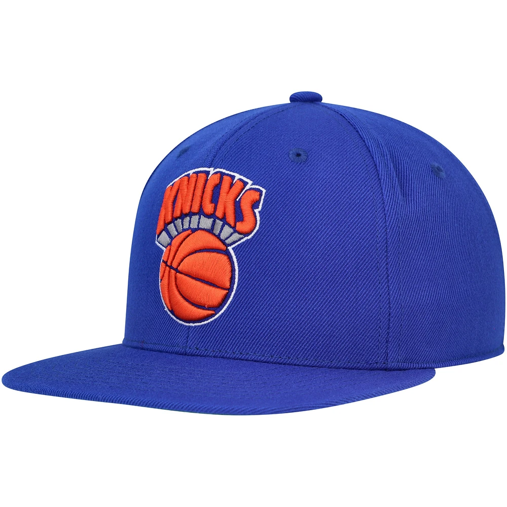 Casquette ajustée MVP Team Ground 2.0 des New York Knicks Hardwood Classics Mitchell & Ness pour homme, bleu