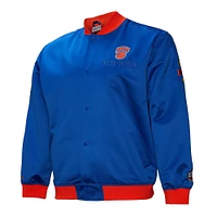 Men's Mitchell & Ness Blue New York Knicks Hardwood Classics Team OG 3.0 Lightweight Satin Full-Snap Jacket