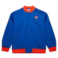 Men's Mitchell & Ness Blue New York Knicks Hardwood Classics Team OG 3.0 Lightweight Satin Full-Snap Jacket